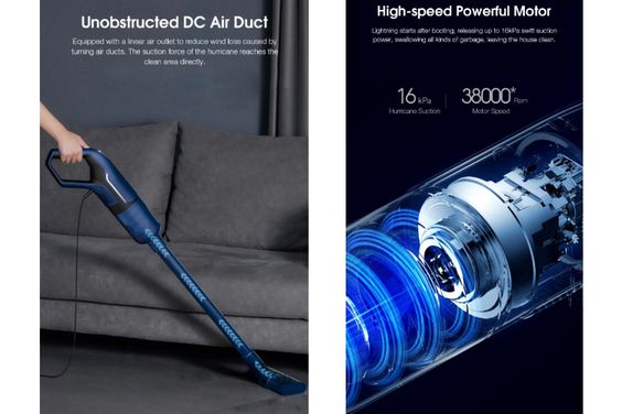Máy hút bụi cầm tay Deerma DX810 sở hữu công suất mạnh mẽ